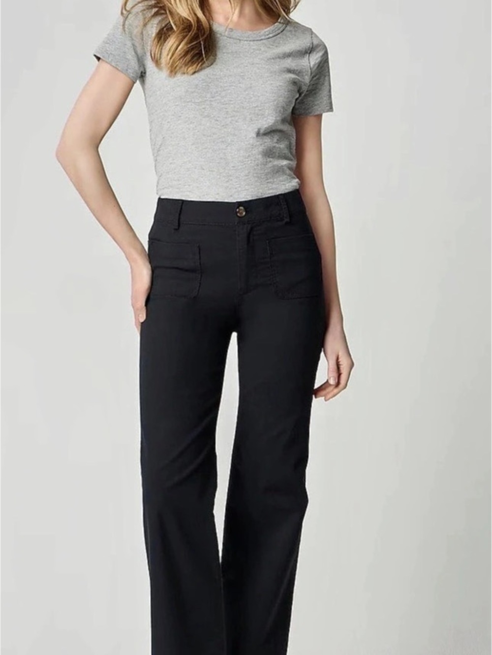 J.Crew Lizzie Pant Wide Leg Pants in Black Waist 26 NWT